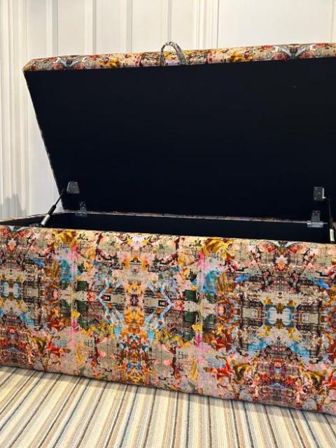 Black Pop Ottoman Lid Open