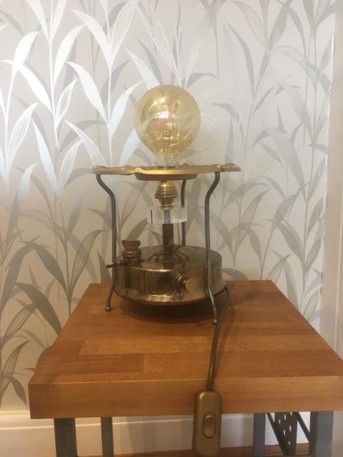 Camping stove lamp